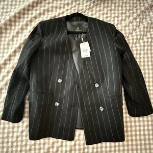 Anine Bing | Maron Blazer | Small | Wool Blend | Black Stripe | NWT